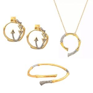 ALEXIS BITTAR Bamboo Crystal Encrusted Jewelry Set